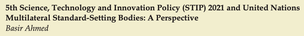 archanasharmagv's tweet photo. Read a great #perspective article by @BASIR_IFS on #STIP2021 and #UnitedNations #multilateral #Standard setting bodies for #Emerging #technology #Readiness #India @MrigankaLSSParl @aparanjape
https://t.co/Zn1M4IWjL7 https://t.co/IbCMxHI7ML