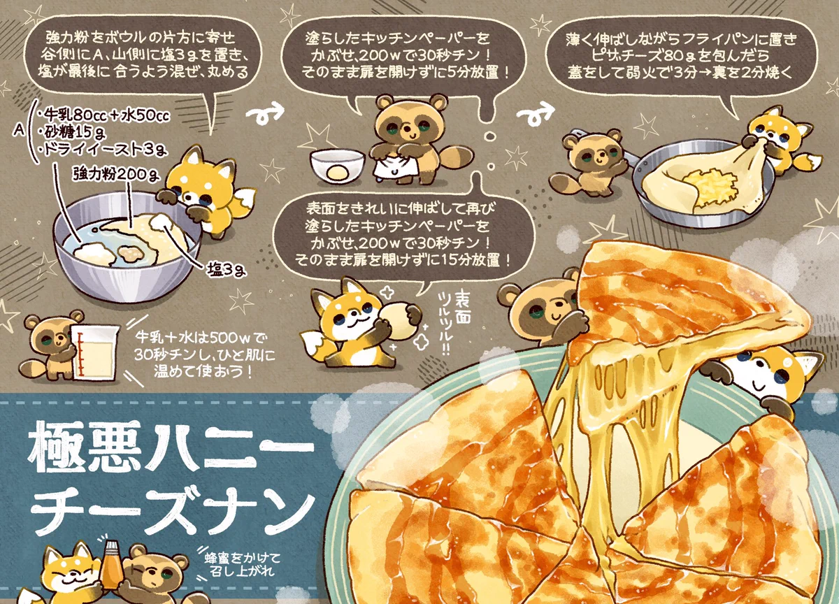 フライパンで焼けるからお手軽に作れそう！とある「チーズナン」のレシピが話題に！