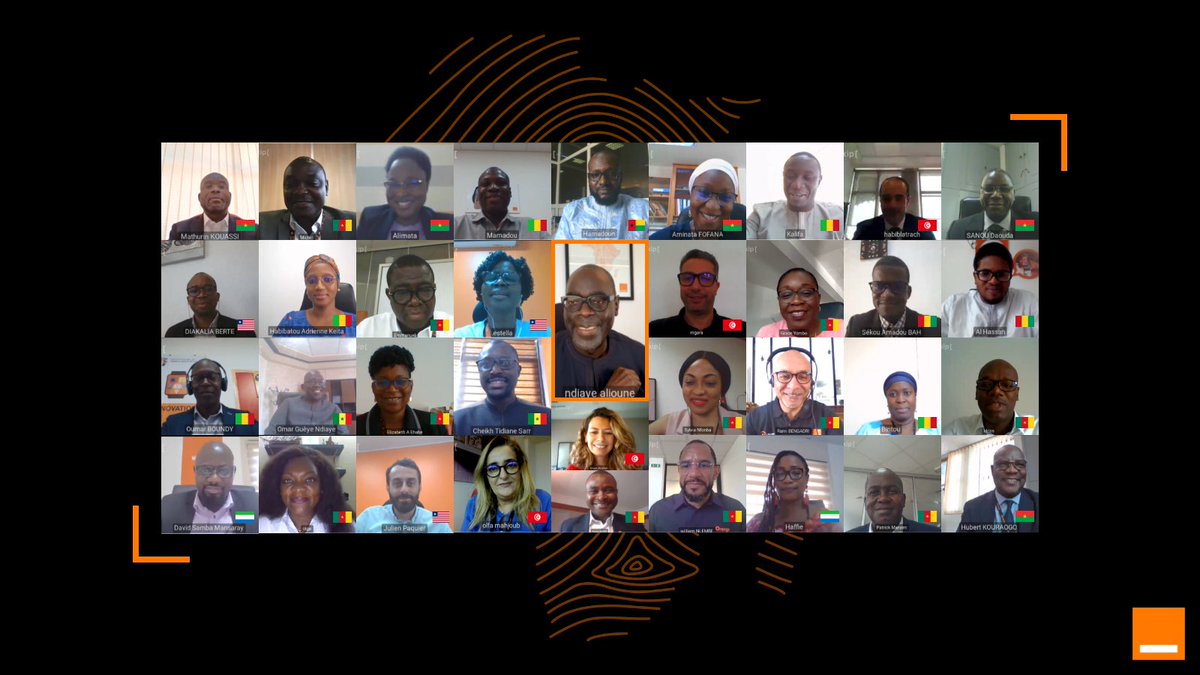 Très heureux d’avoir pu échanger avec nos équipes 🇧🇫🇨🇲🇲🇱🇨🇮🇹🇳🇸🇱🇲🇦🇸🇳🇱🇷🇬🇼. En temps de 😷 on a fait du digital et humain à la fois. 👏🏿👏🏿👏🏿 pour votre énergie et vos contributions à <a href="/orangeafrica/">Orange Africa & Middle East</a> , le plus beau est à venir!