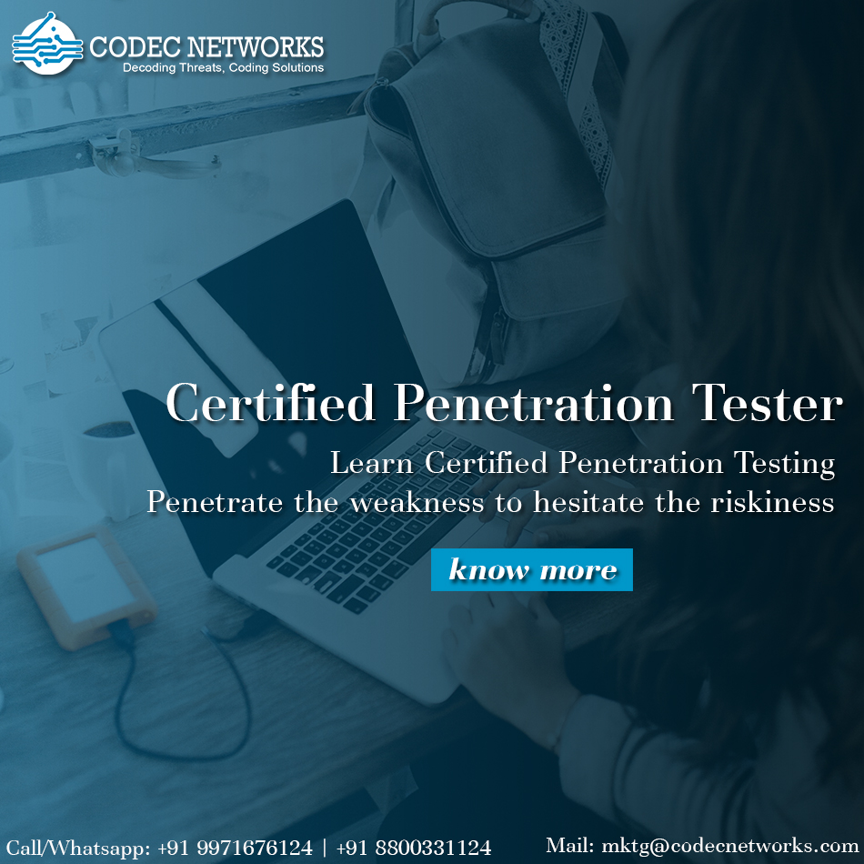 Codec_Networks's tweet photo. #CPT is a #Professional and globally recognized #CertificationProgram that ensures a candidate's working #knowledge and #skills in #PenetrationTesting.
Read More #CPTTraining :- https://t.co/YopTfkN0ci
#ECCouncilTraining - https://t.co/5YcR9NxHDB https://t.co/GgOURXhQGD