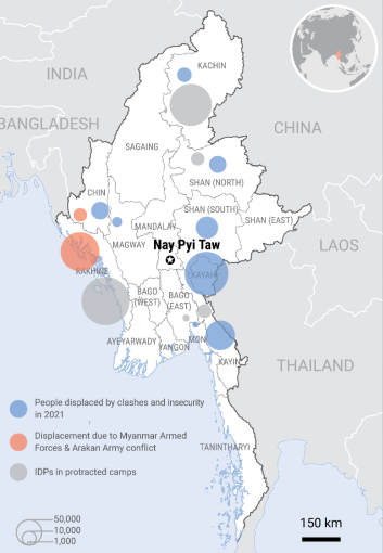 Some 230,000 people have been displaced by violence in Myanmar this year as the coup has plunged the country into chaos, according to <a href="/ochamyanmar/">OCHA Myanmar</a> reliefweb.int/report/myanmar… #WhatsHappeningInMyanmar
