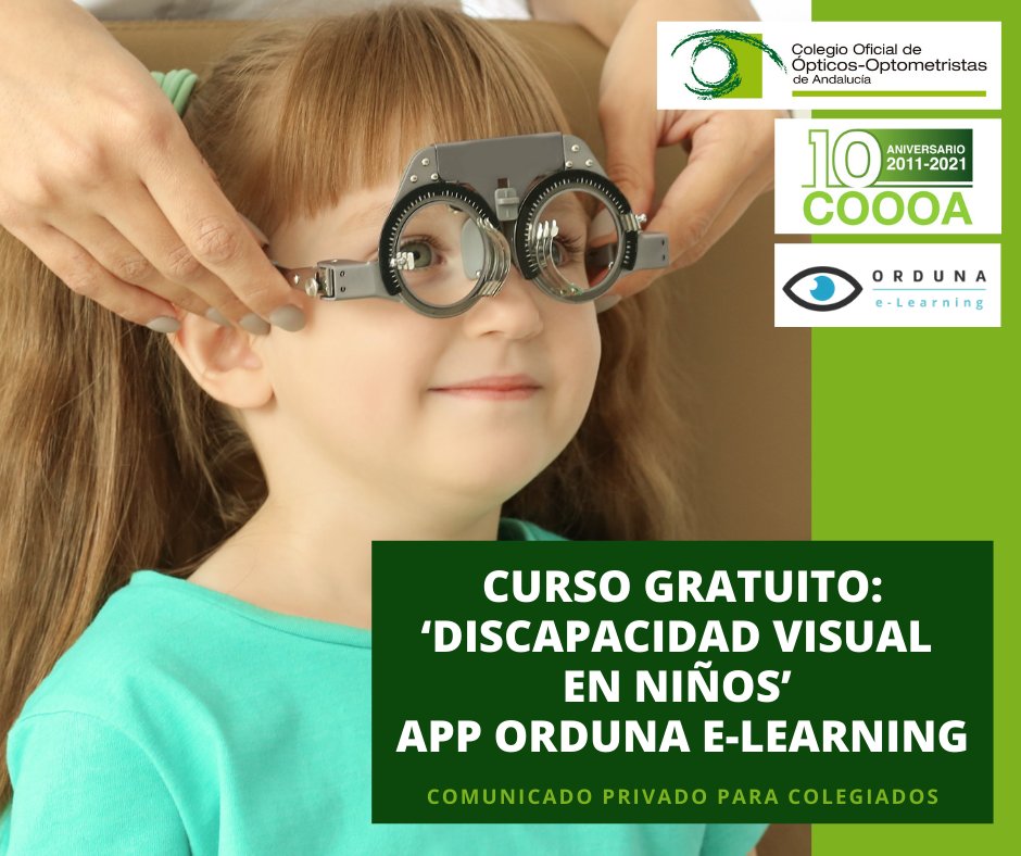 COOOAndalucia's tweet photo. 📲🎓 @ordunaelearning ofrece gratuitamente en su app para dispositivos móviles el curso 'Discapacidad visual en niños'. 👧👦👀

Haz click en el enlace para acceder al comunicado con toda la información, en nuestra web corporativa con tus credenciales. 

👉 https://t.co/UVWVHtEplV https://t.co/gTydk9ZSkB