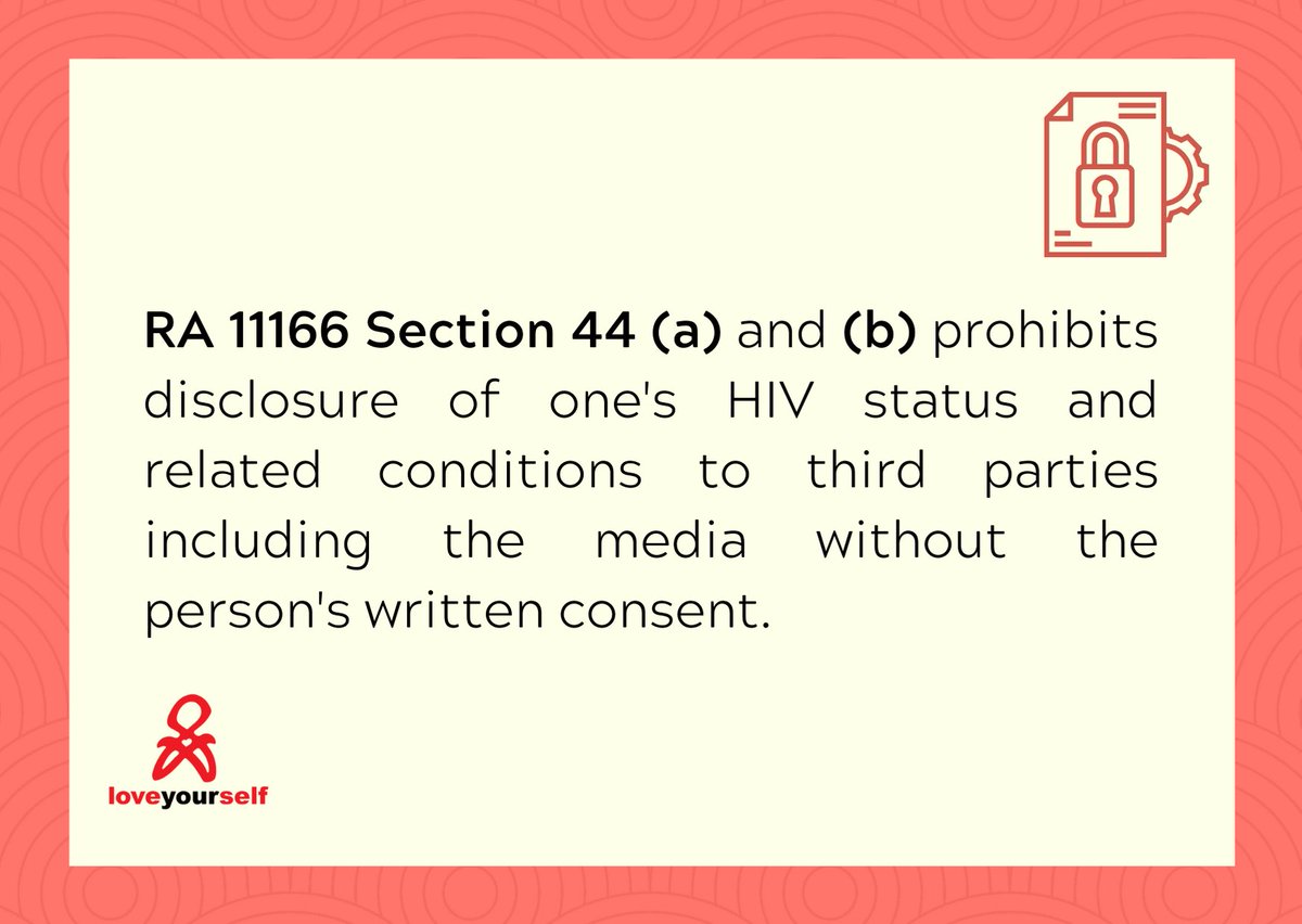 LoveYourselfPh's tweet photo. Your HIV status is protected!

No matter who you are, your HIV status should be protected following RA 11166. You hold the narrative on how you come out with your HIV status. Be it reactive or non-reactive, the decision is yours, because U Matter.

#LoveYourselfPh https://t.co/mbosxhcKG2