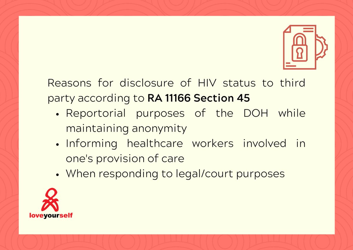 LoveYourselfPh's tweet photo. Your HIV status is protected!

No matter who you are, your HIV status should be protected following RA 11166. You hold the narrative on how you come out with your HIV status. Be it reactive or non-reactive, the decision is yours, because U Matter.

#LoveYourselfPh https://t.co/mbosxhcKG2