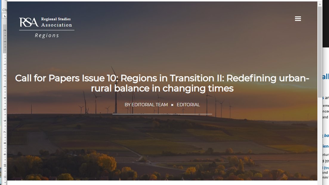 RegionsZine's tweet image. Forthcoming Issue 10 (Regions in Transition) will be themed around &amp;gt; 𝗥𝗲𝗱𝗲𝗳𝗶𝗻𝗶𝗻𝗴 𝘂𝗿𝗯𝗮𝗻-𝗿𝘂𝗿𝗮𝗹 𝗯𝗮𝗹𝗮𝗻𝗰𝗲 𝗶𝗻 𝗰𝗵𝗮𝗻𝗴𝗶𝗻𝗴 𝘁𝗶𝗺𝗲𝘀. &amp;gt; submission deadline is the 23rd of August regions.regionalstudies.org/ezine/article/…
