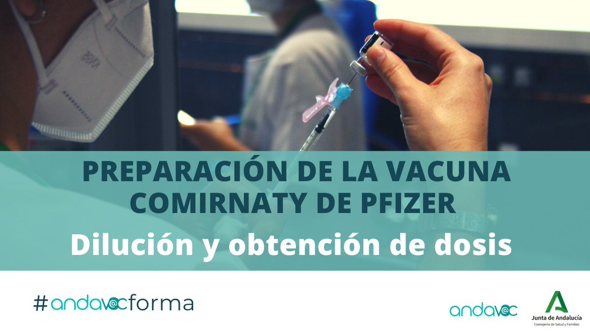 Andavac_'s tweet photo. 📲💉#AndavacForma 👉El equipo @Andavac_ ha realizado este vídeo donde puedes seguir, paso a paso, la preparación de la #VacunaCOVID19 de Pfizer. 

🔃Si eres profesional sanitario y te ha resultado de utilidad, compártelo con tus compañeros y compañeras ➡️https://t.co/HjYOLPH8KR https://t.co/A2IkidrkL6