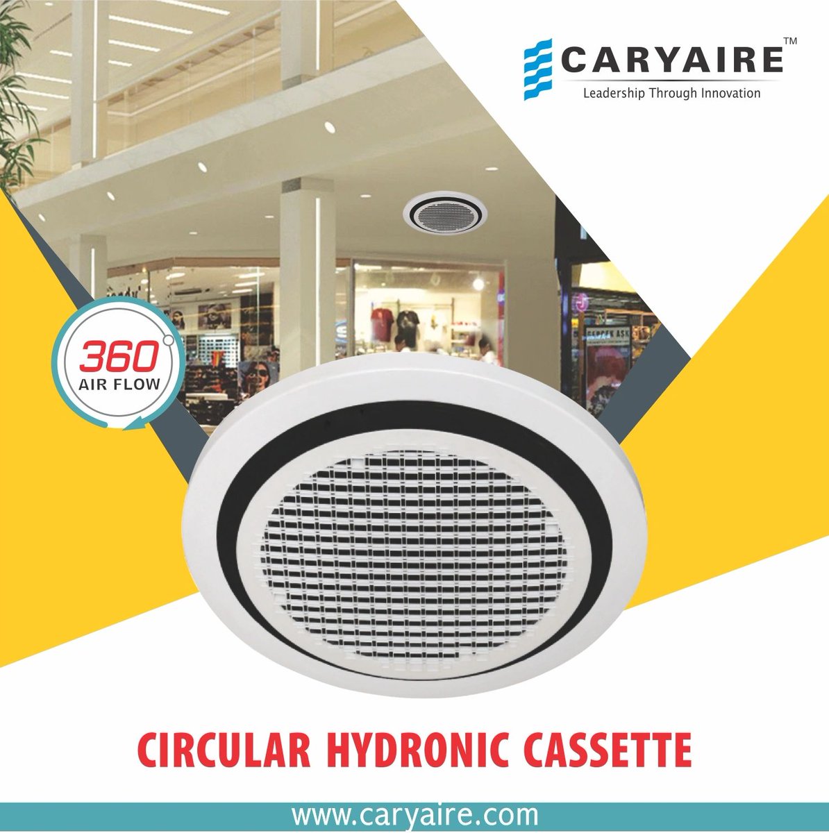 Caryaire state of art Circular Cassette Unit with an innovative 360° degree airflow design ensures air coming out of the unit is circulated uniformly in all directions.

bit.ly/2UxXCqi