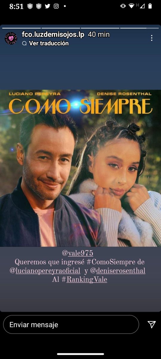 agrafloren's tweet photo. @Vale975 Dejamos nuestro voto para que #ComoSiempre de @LucianoPereyra y @NissRosenthal ingresé al #RankingVale
@MacheSignorelli https://t.co/TeSiZ7M1Iu