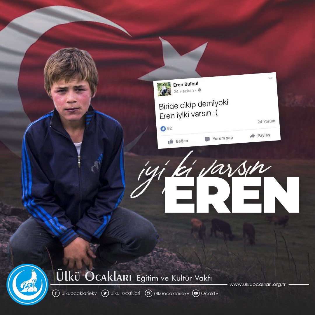Türk balası kurt olur, yeri gelir vatanı için Şehit olur!
#iyikivarsınEren