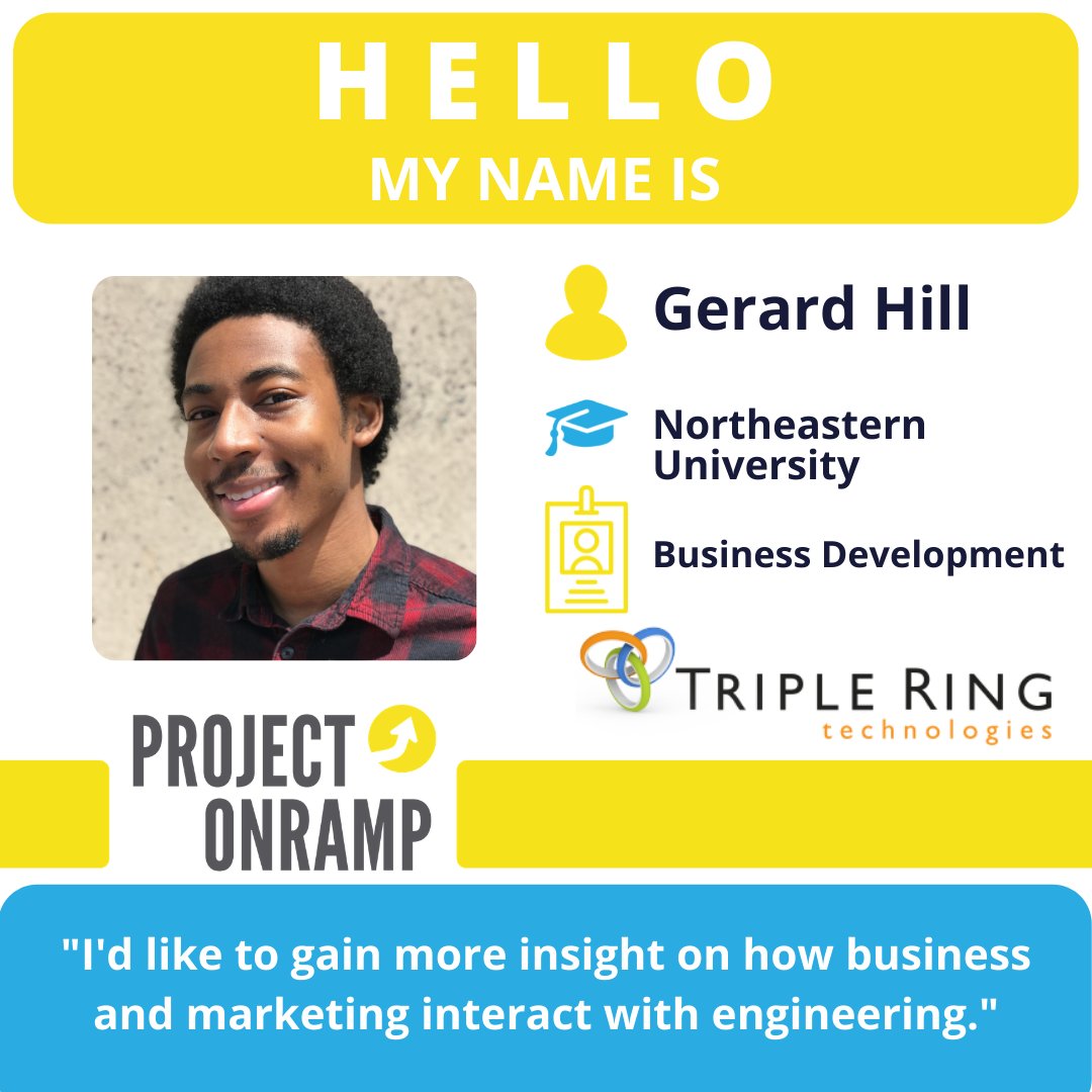 ProjectOnramp's tweet image. MEET THE INTERNS 2021
The Onramp #Classof2021 are motivated, curious and multifaceted. Meet Ivette & Gerard, who have joined @SeluxDx and @TripleRingTech for the summer. #ProjectOnramp