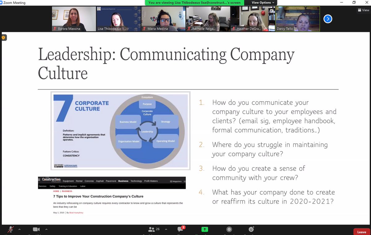 The National Association of Women in Construction held a virtual webinar which our #CEO Barbra Massina attended, stating “I enjoyed being surrounded by such welcoming female leaders and learning how to bring more innovation and diversity to the construction industry.”

#NYC #WIC