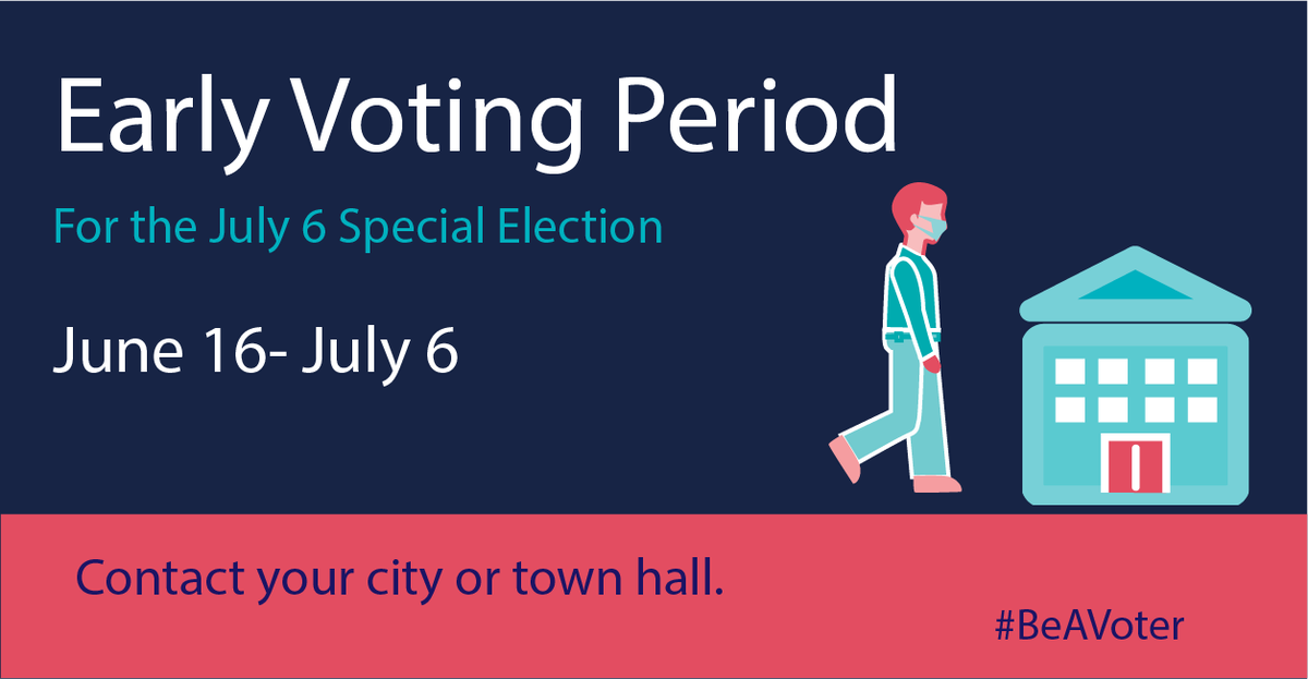 RISecState's tweet photo. Providence, Pawtucket, and West Warwick voters: #VoteEarlyRI at your city/town hall through July 6! Go to https://t.co/sJvZonNurk to find the hours and location of where to vote early in your community. https://t.co/vTgPpnJ9u8