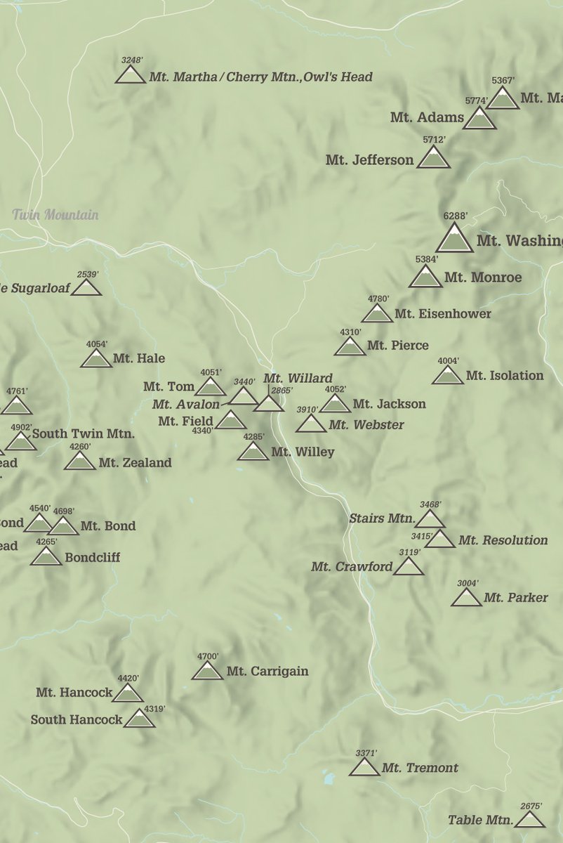 BestMapsEver's tweet image. New Hampshire 4000 Footers + '52 With A View' lists are now available combined on a single poster
bestmapsever.com/products/new-h…