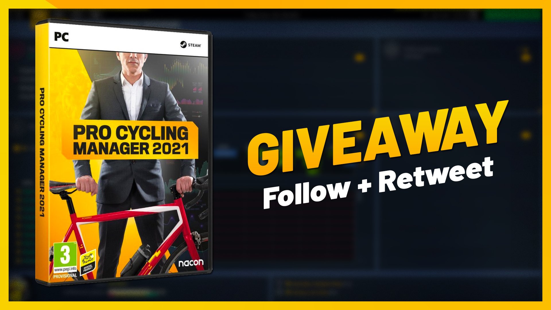 Benji Naesen on X: #GIVEAWAY I'm giving away 5️⃣ free copies of #PCM2022!  🤩 RT + Follow @BenjiNaesen + Follow @PCyclingManager for a chance to win Pro  Cycling Manager 2022. 🔥 Deadline