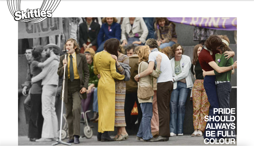 Skittles brings historic LGBT+ archive images to life in 'Recolour the rainbow' campaign: buff.ly/3qrG76L <a href="/aandeddb/">adam&eveDDB</a>