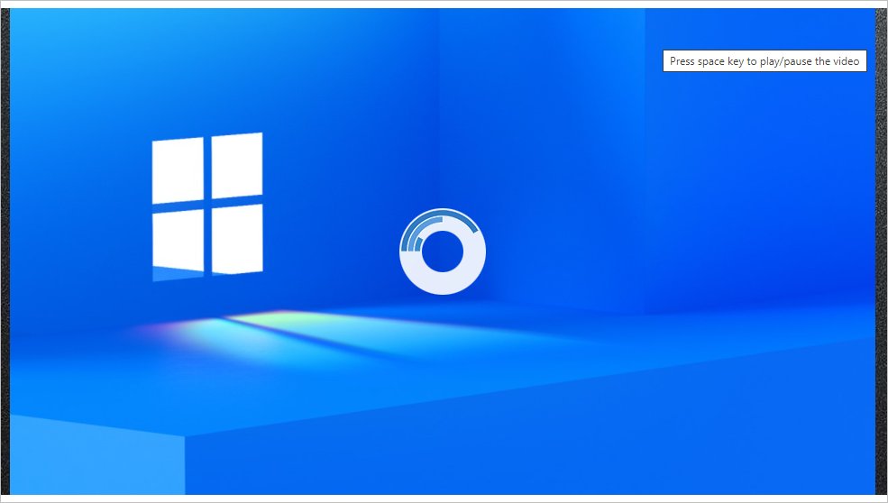 Windows logo with buffering icon overlaid