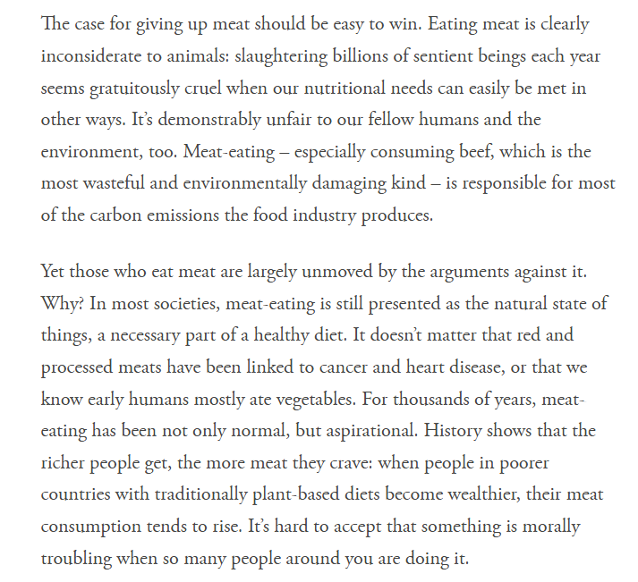 ThinTweaks's tweet photo. "What’s your beef? An ethicist’s guide to giving up meat"

https://t.co/XkGmQlzA30 (original article archived)

https://t.co/AC77dcrdK0

https://t.co/ZpvFxrw6yT (outline archived)

#vegan #vegetarian #plantbased https://t.co/Ff9VNxIviL