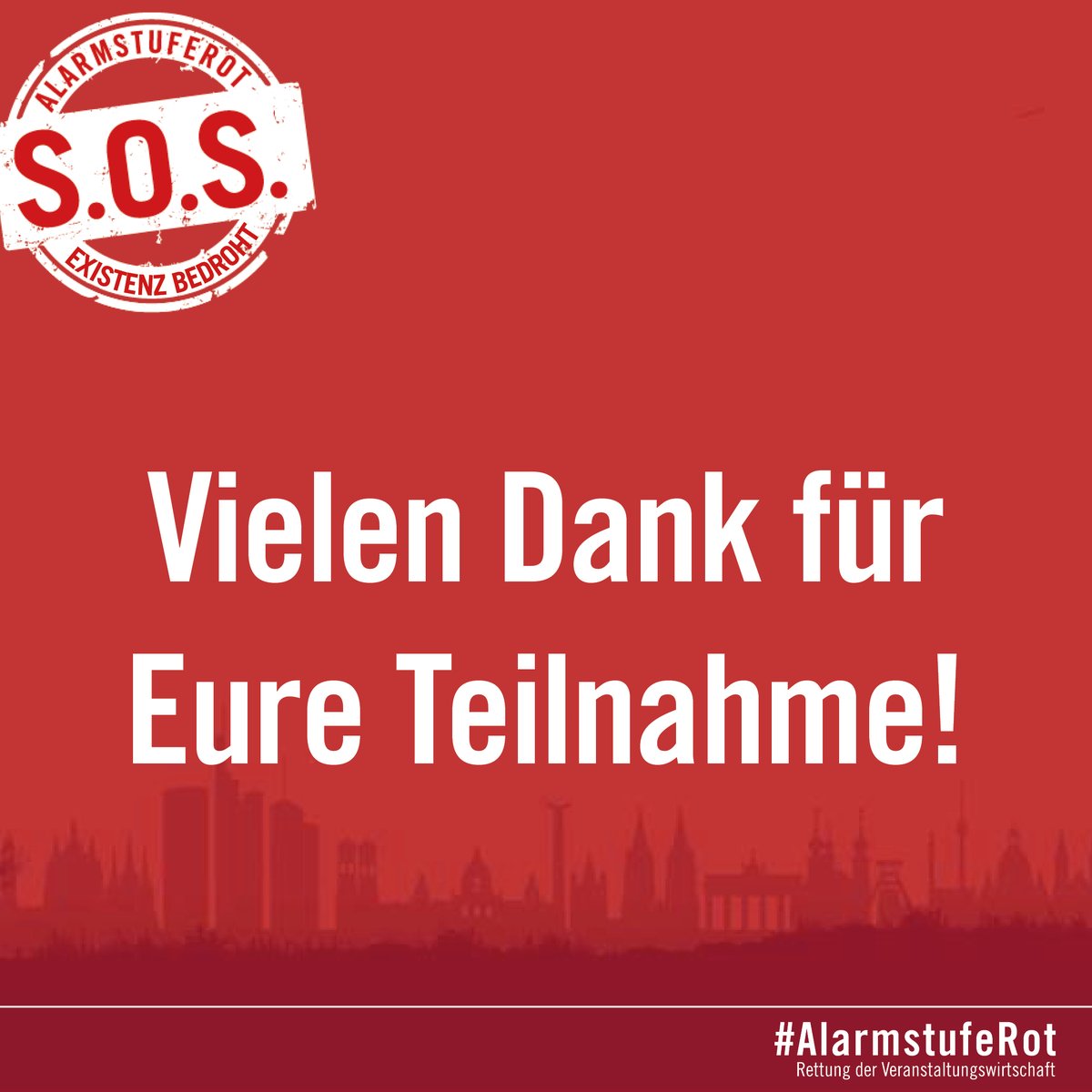 Ihr seid der Wahnsinn, vielen Dank fürs Mitmachen bei der zweiten Night of Light!!! 

Gemeinsam #allelichtmachen 

#alarmstuferot #veranstaltungswirtschaft #NightofLight2021 #RedAlert #AlarmstufeRot #AllLightUp #hilfe #FirstIn365 #SOS365 #wirkoennenmehr #perspektive #zukunft