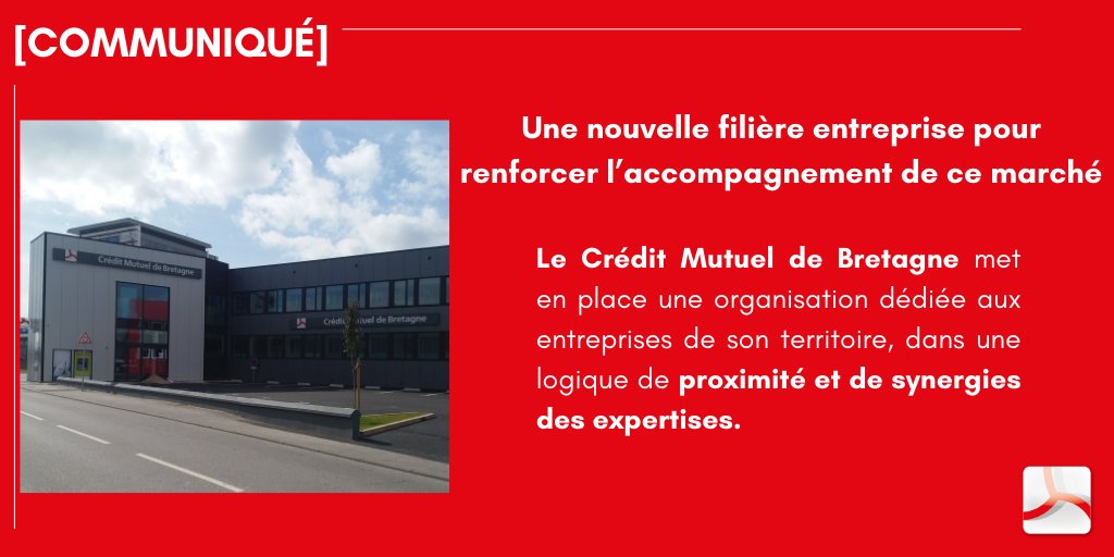 [COMMUNIQUÉ] 
Le <a href="/CMBretagne/">CMBretagne</a> est fier de vous annoncer la création d'une nouvelle filière dédiée aux PME et aux entrepreneurs bretons. 
Découvrez le communiqué de presse ⤵️
cmb.fr/reseau-bancair…