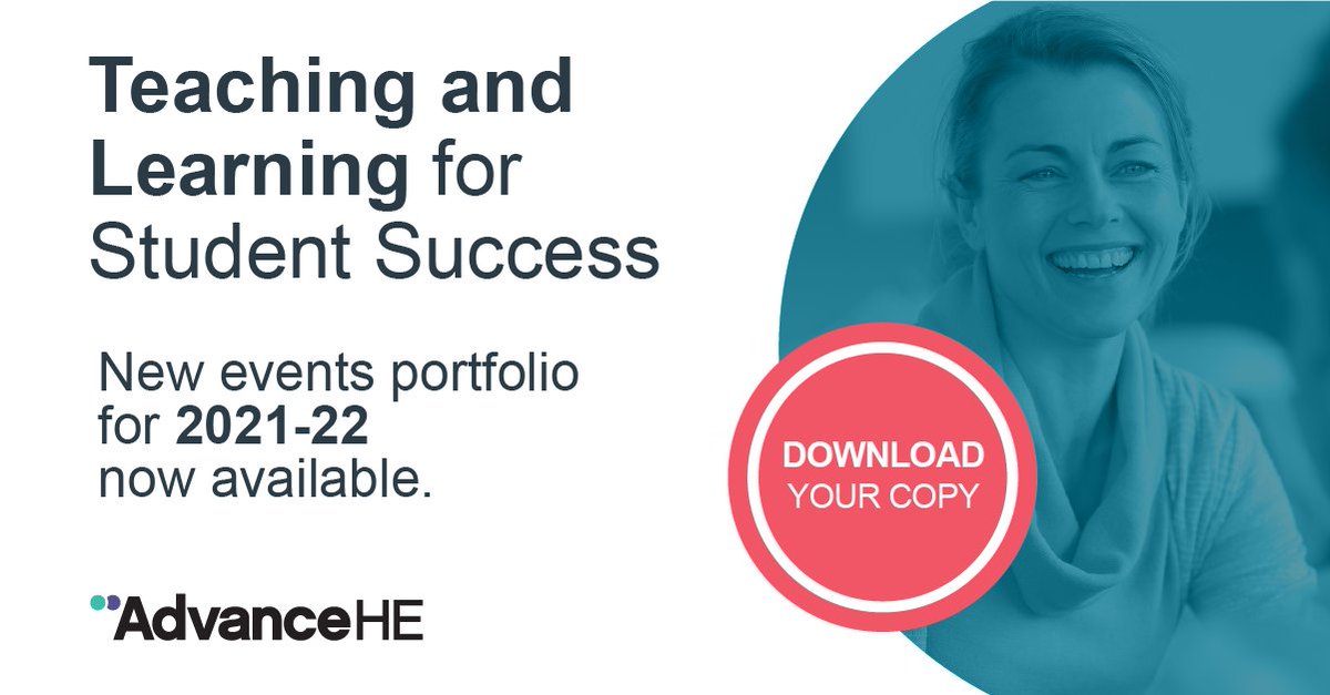 We are pleased to share our new Teaching and Learning for Student Success in Higher Education events portfolio for 2021-22 with 10% Early Bird discount on selected programmes and events when you book before 30 September. Download your copy. bit.ly/35Pi34g #teaching