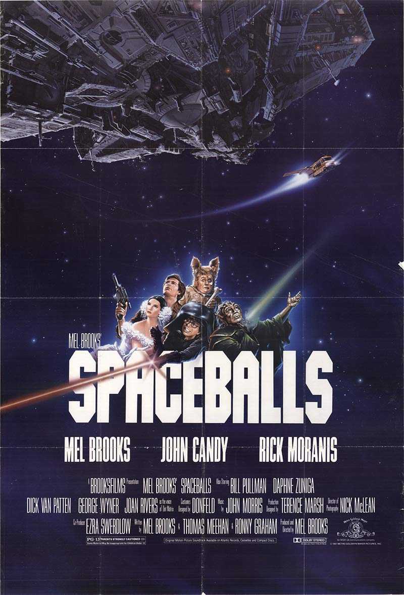 landofthe80s's tweet photo. "Spaceballs" debuted in theatres today in 1987. The film's setting and characters parody the original Star Wars trilogy, as well as other sci-fi franchises including Star Trek, Alien and the Planet of the Apes films. #80s #80smovies https://t.co/mrf9II4ua5