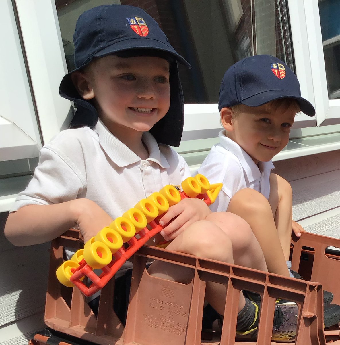RydeSchool's tweet photo. What have our littlest ones been up to this week? Lots of outside play in the sunshine. Any they didn't forget their hats and suncream! #FivewaysFun #Learningisfun #playtime https://t.co/BhaEFM4Hz2