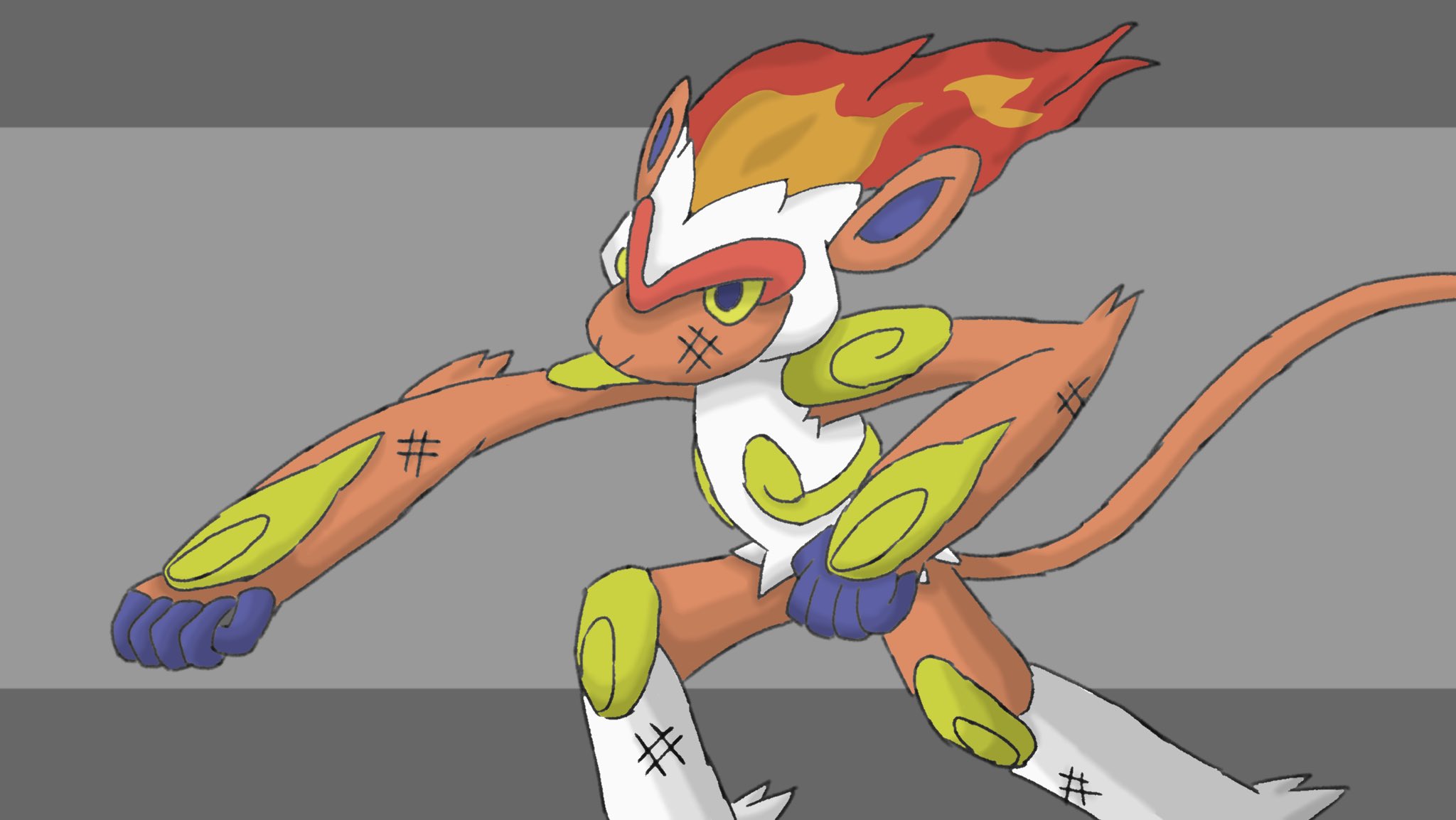 いなり ゴウカザル 描きました 足は難しくて描けなかったなんて 言えない ポケモン イラスト ゴウカザル T Co D2l7vcen4p Twitter