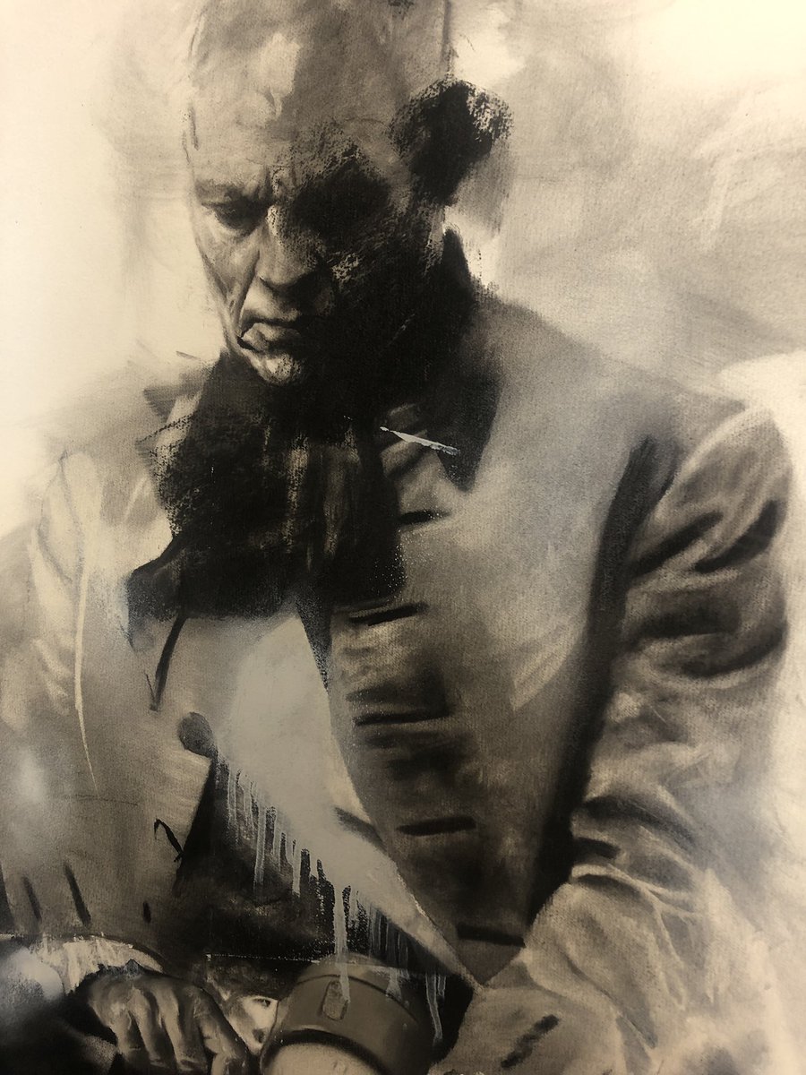 Detail from a new charcoal and spray paint piece I’ve been working on this week