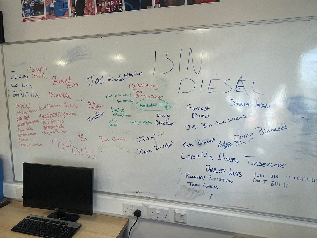 MonAcad_Tech's tweet photo. Had a great laugh coming up with bin lorry names for @AngusCouncil on the last week of term.
What are your favourites? The department are big fans of #LitterMix #ItsBinTwoWeeks #ForestDump #BakedBins
@ArbroathAcad https://t.co/W29stz20ZD