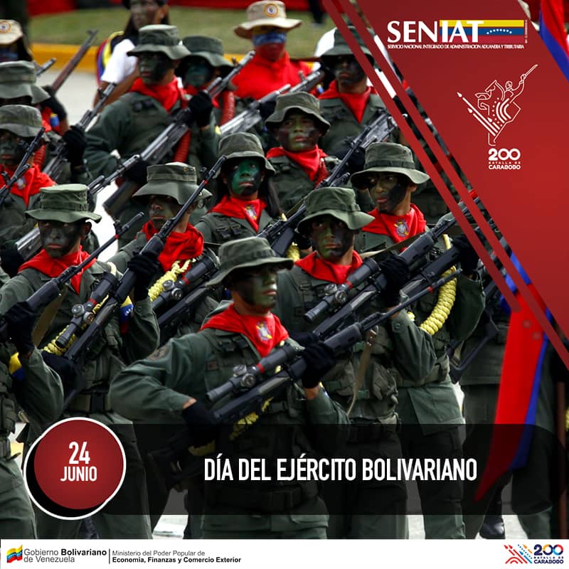 SENIAT_Oficial's tweet photo. #TalDíaComoHoy Se celebra el Día del Ejército Bolivariano https://t.co/I5ZO6fRcxL