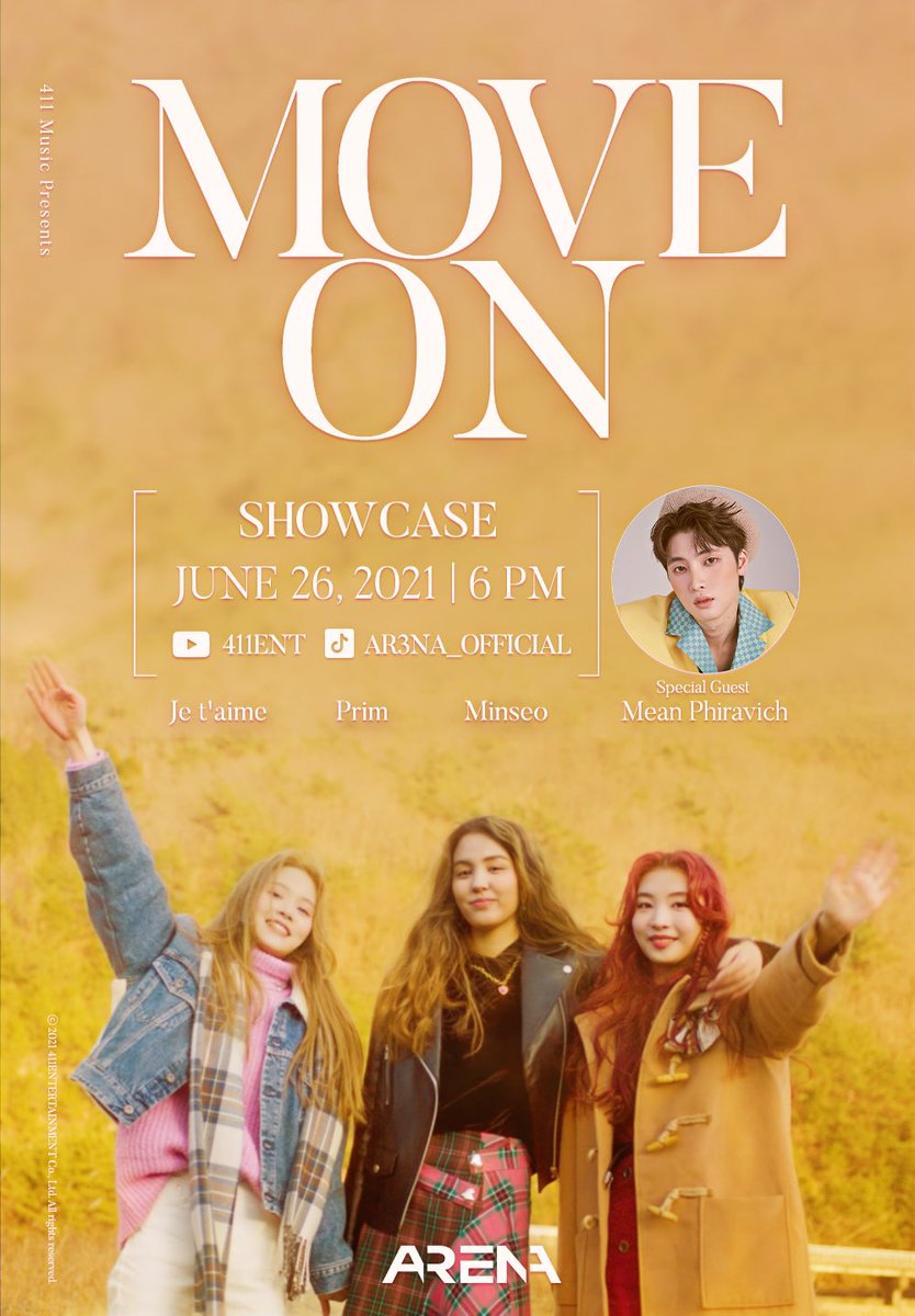 AR3NA_official's tweet photo. AR3NA “Move On” SHOWCASE
วันเสาร์ที่ 26 มิถุนายน 2564 

พูดคุยกับ AR3NA เกี่ยวกับซิงเกิลใหม่ “Move On” พร้อมชม 1st Live Show และพบกับ Special Guest มีน พีรวิชญ์ 
@m34nismind จะมีโปรเจกต์พิเศษที่ทำร่วมกัน รอติดตามกันในงาน เวลา 18.00 น.เป็นต้นไป https://t.co/TGb7ABuBB4