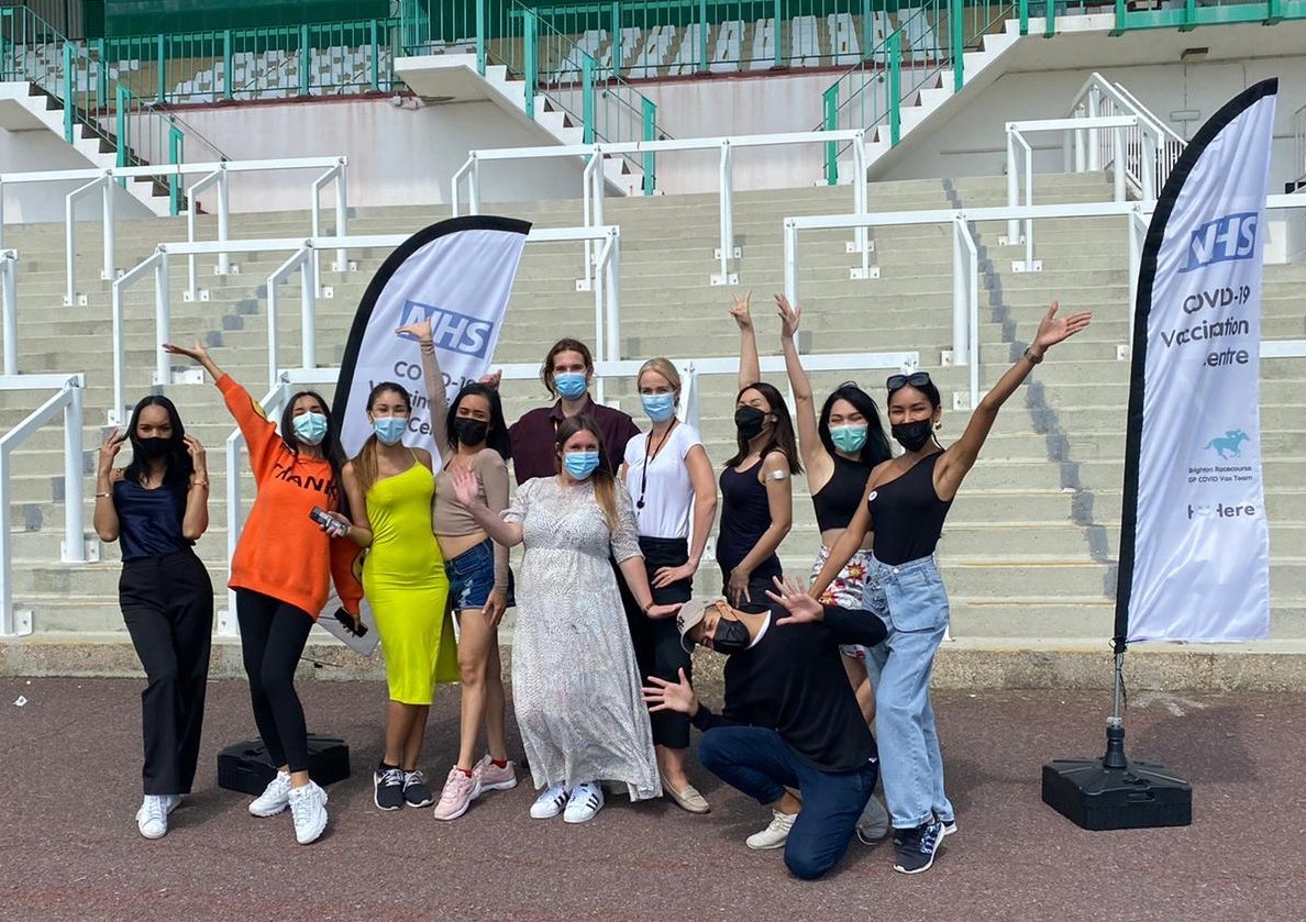 What a pleasure it was to welcome @TheLadyBoys of Bangkok to the Brighton Racecourse for their vaccination! 💃 #GetVaccinated #CovidVaccine #vaccinate #Brighton