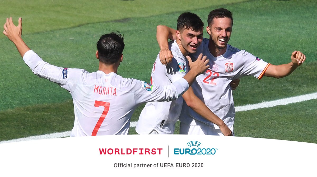 A 5 star (World) first for Spain in a thrilling night of #Euro2020 football.

#OfficialSponsors #EURO2020 #WorldFirst #SPA