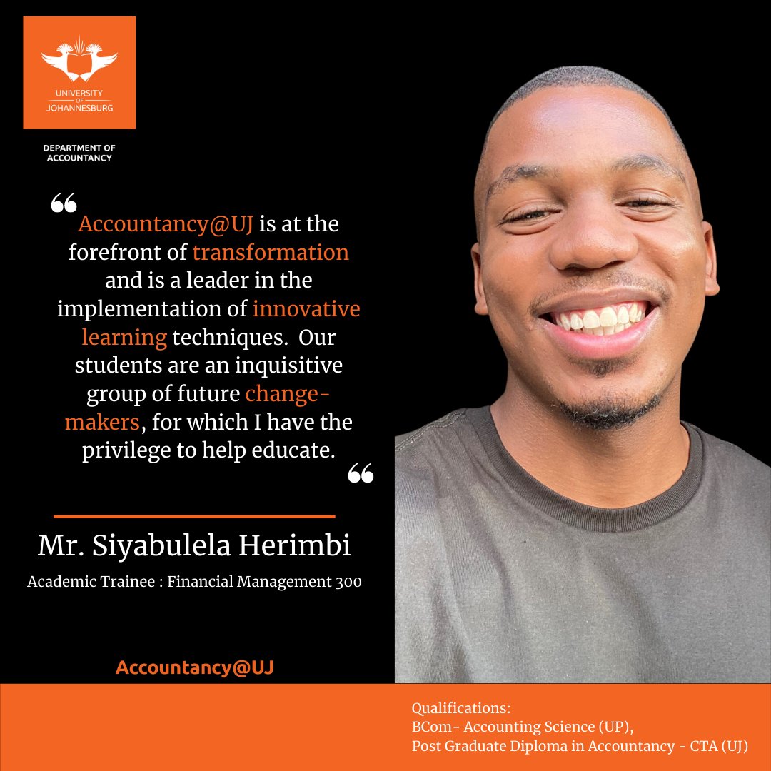 UJAccountancy's tweet photo. #WhyUJ
For info on our available @UJAccountancy courses and programmes visit: https://t.co/S6fp4A3D0S
#UJ #LeadersInAccountingEducation https://t.co/uoGvcV1U1S