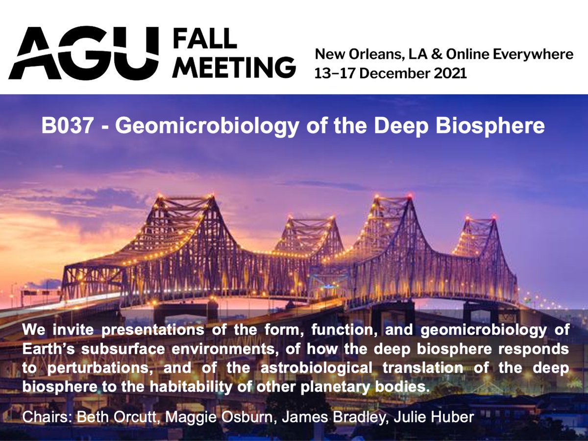 DrBradBrad's tweet photo. 💥 AGU session B037 - Geomicrobiology of the Deep Biosphere 💥
Co-convened by @DeepMicrobe @ProfMaggie @JulesDeep and myself.
Abstracts due: 4th August
@theAGU @deepbiosphere @deepcarb @AGUbiogeo https://t.co/C0zJQDkpTL
