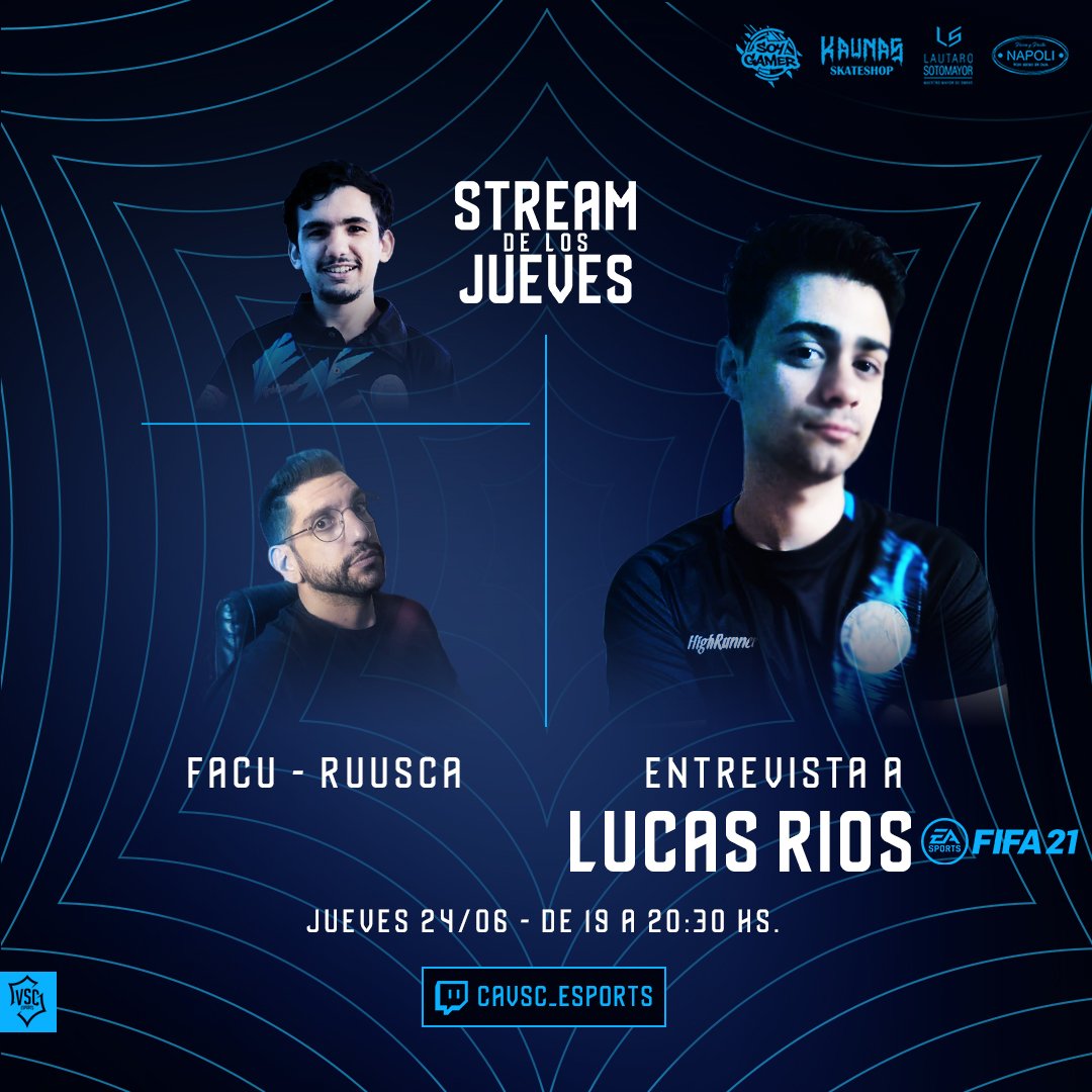 🔥Hoy en nuestros jueves de streams vamos a estar como siempre con <a href="/estebanrusconi/">Esteban Rusconi</a> y <a href="/ghizzonifacundo/">Facundo Ghizzoni</a>  contándote todas las novedades de los esports! ¿Que disciplina chusmeamos hoy? ⚽ FIFA ! Prendete a la entrevista de <a href="/LucasLeoRios/">Lucas Rios</a>  🔥
.
#VamosLaVilla  #StreamOn