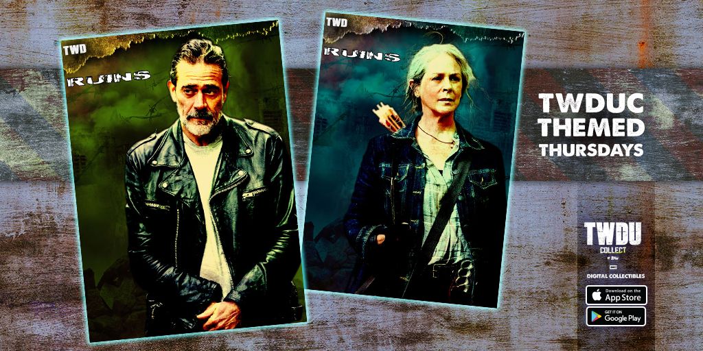 ToppsTWDUC's tweet photo. TWD Ruins concludes today with iconic characters featuring Siddiq, Negan, &amp; Carol! #ThemedThurs
https://t.co/gVjvtAtbGM https://t.co/ne9JrAazET