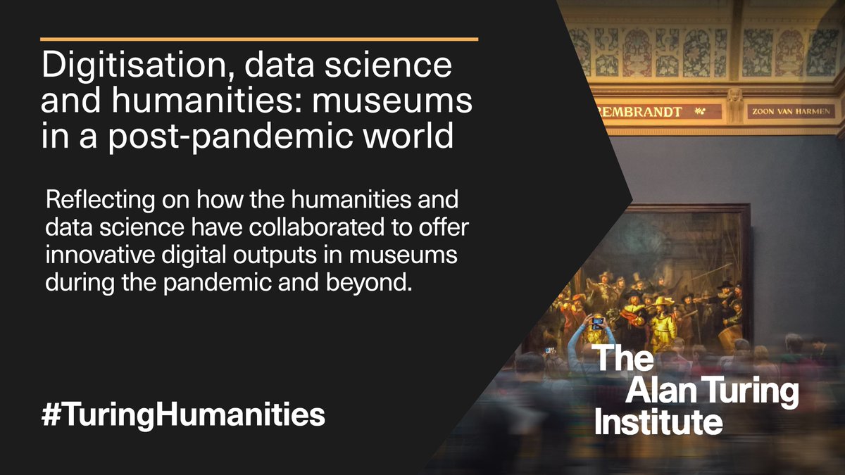 turinginst's tweet photo. A new blog by Megan Gooch @agneatha, @bea_alex, @BarbaraMcGilli and Nicola Osborne @suchprettyeyes reflects on how the #humanities and #DataScience have collaborated to offer innovative digital outputs in museums during the pandemic and beyond.

Read more: https://t.co/SIHvNFb9RV https://t.co/TxaF5Gw8Hv