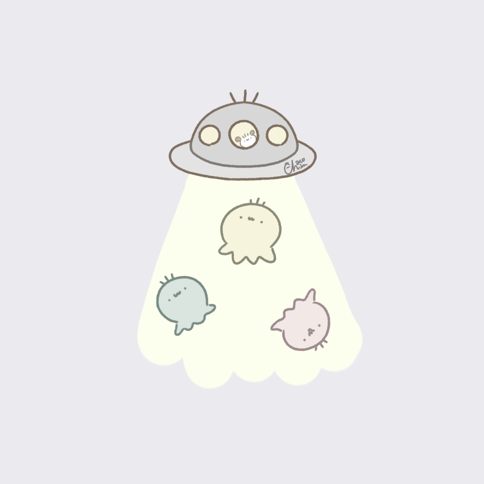うゆみち Chacochin Ufoの日 けさんぼんのお友達を見つけた イラスト ゆるいイラスト T Co Qzhpytzdzl Twitter
