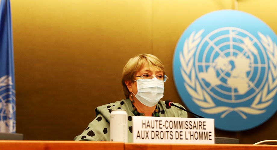 UNHumanRightsRu's tweet photo. Открывая #HRC47, Верховный комиссар @mbachelet подчеркнула необходимость следовать Призыву к действиям в интересах прав человека Генсека ООН, в котором теснее, чем когда-либо, связаны главные направления ООН - развитие, мир и безопасность и права человека👉https://t.co/wR7xgS7nKI https://t.co/fW5tl7FQcp