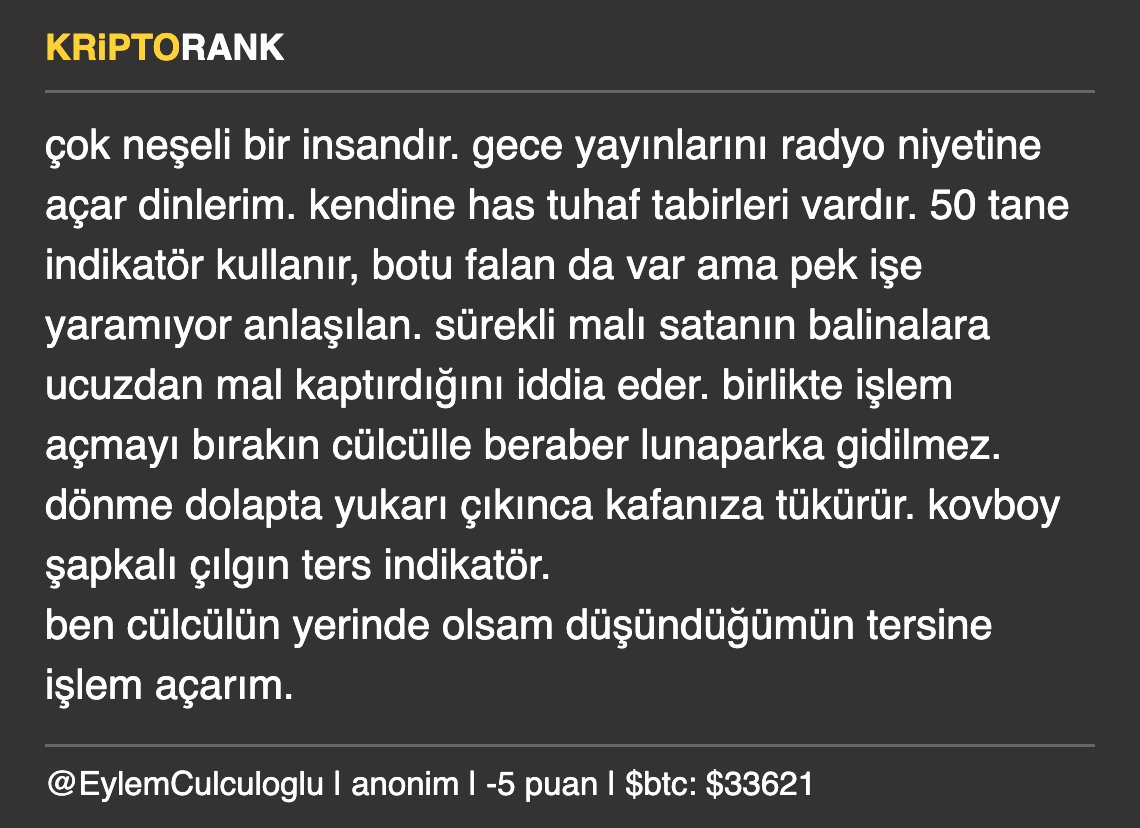 kriptorank's tweet photo. Eylem Cülcüloğlu @EylemCulculoglu ile ilgili yeni yoruma gözat  #EylemCulculoglu #EylemCulculoglu_kriptorank #bitcoin #kriptorank #kriptopara https://t.co/enhUxmmRVn