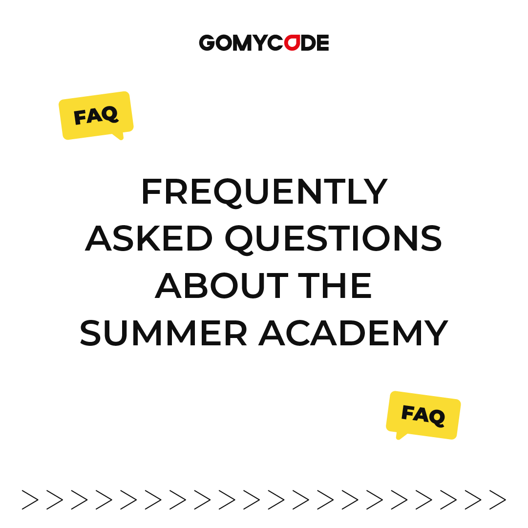 GomycodeE's tweet image. Still having some questions about our Summer Academy? We collected the FAQs for you 😄
Wishing you a productive summer 😍
Our website: gomycode.com
#futureofwork #GOMYCODE #gomycodeinegypt #community #learning #SummerAcademy