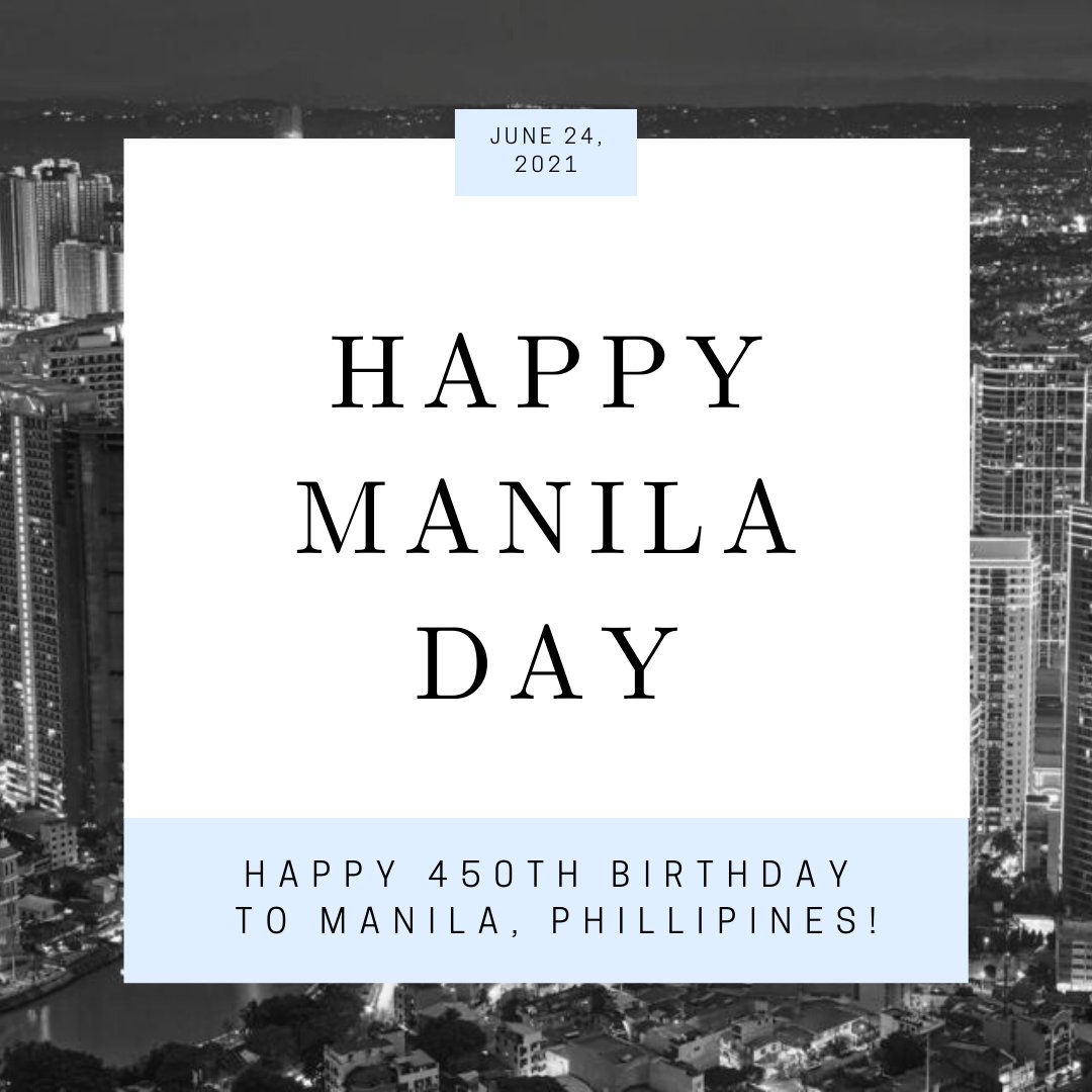 UIC_OGE's tweet photo. June 24th has been named a national holiday in the Phillipines to honor the birthday of the country’s capital city, Manila. Since 1571, Manila has grown into a industrial and cultural center, now boasting a population of 22.7 million. Take some time today to learn about Manila! https://t.co/quA3x63RyP