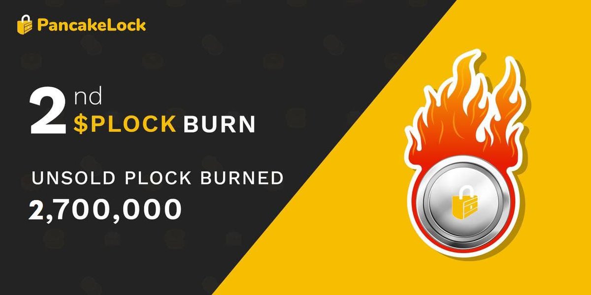 LockiFi's tweet image. 🔥 SECOND PLOCK TOKEN BURN! 

Just as promised, A total amount of 2,700,000 unsold $PLOCK tokens from IDO Round has been sent to the burn address! 

Proof: bscscan.com/tx/0x12b8551d9…

✨More Good News  🔜