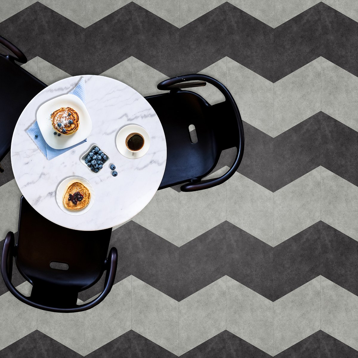 liveonlucida's tweet photo. Fact #1: blueberry pancakes taste better at a cafe

Fact #2: cafes look better with MosaiCore floors 

👉 Swipe to see another way to use the MosaiCore Rhombus tiles!

Which cafe floor do you prefer?

#liveonlucida #lucidasurfaces #settinglifesstage https://t.co/9ojcFzlxBo
