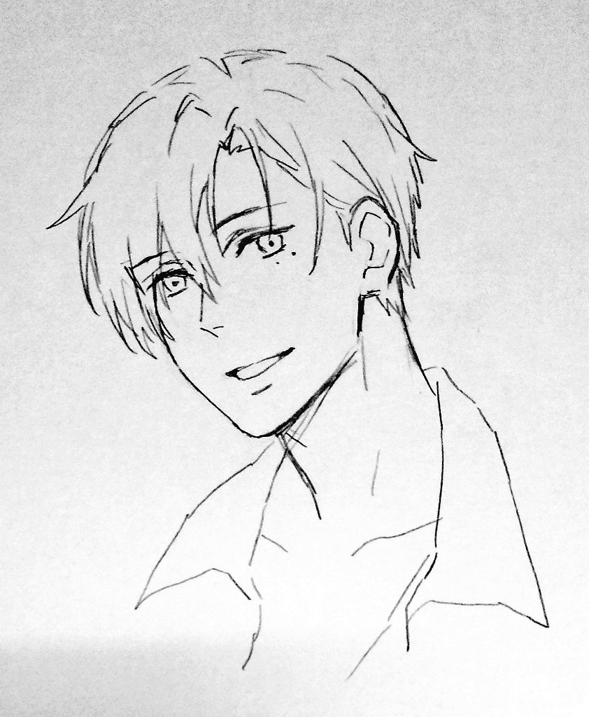 今日事故る前にヴァージルと恋人になってたので右手絵の練習にヴァージルを描きました😌 