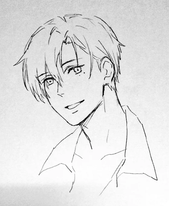 今日事故る前にヴァージルと恋人になってたので右手絵の練習にヴァージルを描きました😌 
