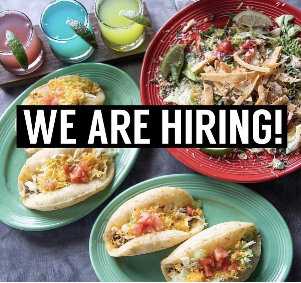 elcharrousa's tweet photo. Do you love delicious food? 😋 Surround yourself with it by joining our crew! 🌮 Currently hiring for all positions. 🙌🏻 Flexible hours, competitive wages &amp; 401k options. Visit our website to apply now! #HomeOfThePuffyTaco #NowHiring #Restaurante https://t.co/ZyU2Zeq7m3