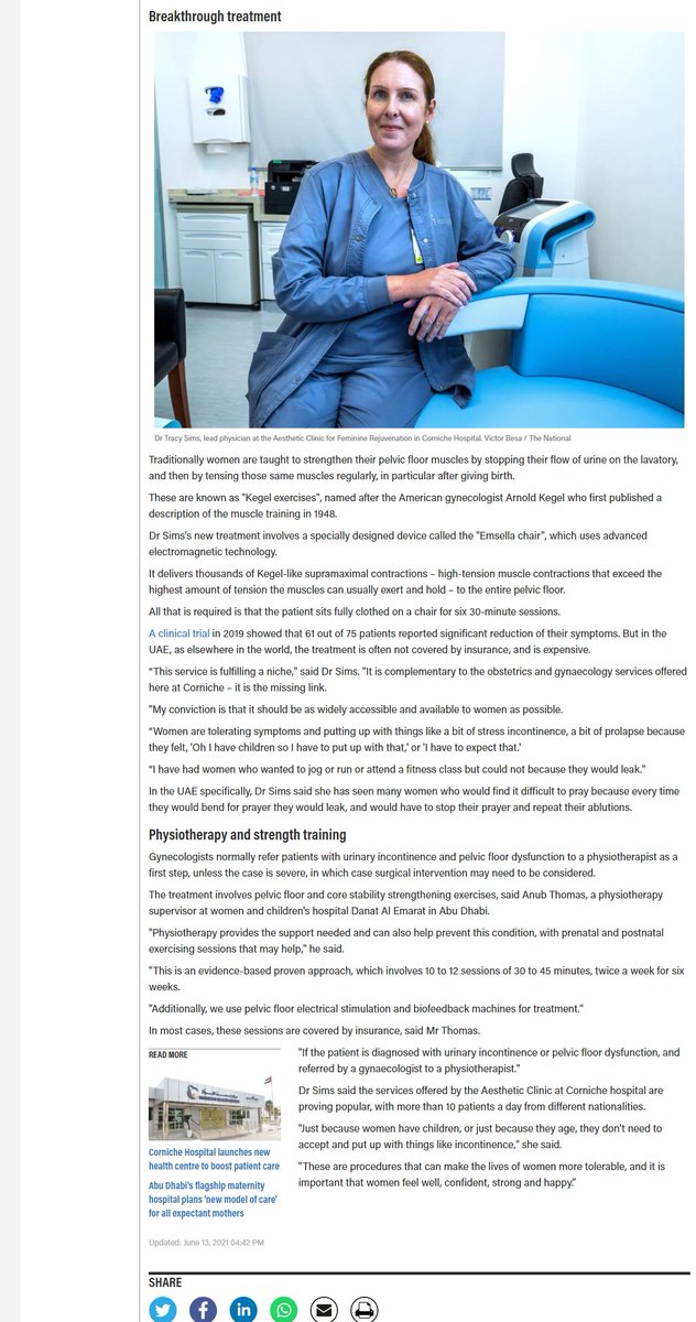 BTLaesthetics's tweet photo. New article about #EMSELLA on @TheNationalNews 
Did you know that according to this article "up to 60 per cent of women suffer from stress incontinence at some point in their lives, many from the consequences of pregnancy, vaginal childbirth or ageing"?
#incontinence https://t.co/J0cvyzGxa1