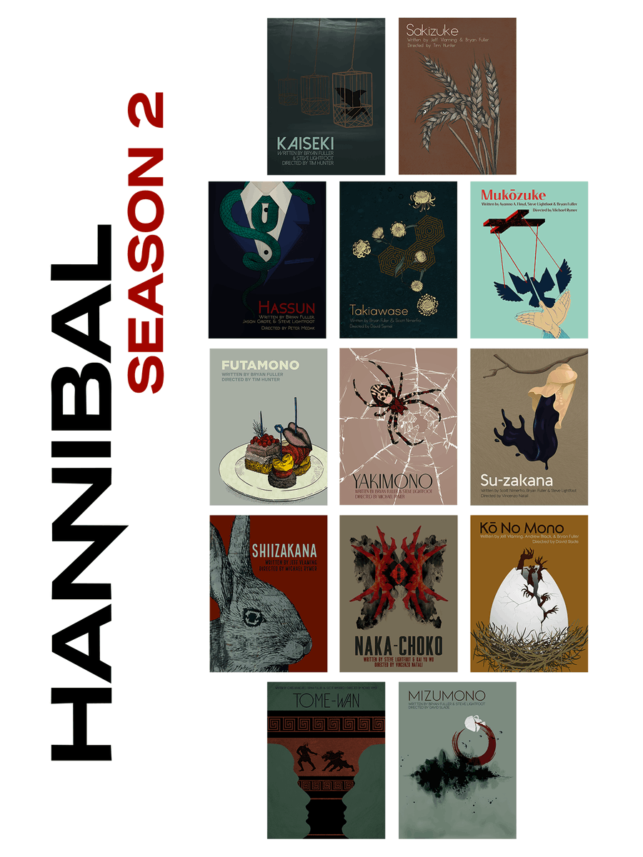 GreatRedWyrm's tweet photo. FINALLY DONE WITH #HANNIBAL S2 POSTERS! Thank you as always to @BryanFuller for this massively inspiring work, and to everyone in this fandom for just being the best ❤️❤️❤️ #HannibalDeservesMore  Everything is up on Redbubble now--> https://t.co/bzu0MpDW9P https://t.co/KYYaP0Z4aI